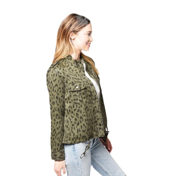 Rails Collins Leopard Military Jacket in Sage Green - Picture 2 of 16